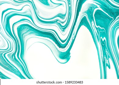 Mint Green White Paint Marbling Flow Stock Photo 1589233483 | Shutterstock