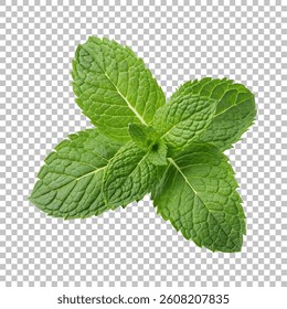 Mint Leaves PNG Isolated on Transparent Background