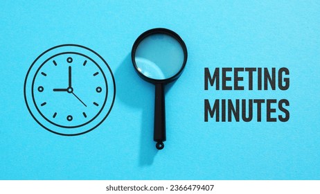 Minutes of meeting are shown using a text - Shutterstock ID 2366479407