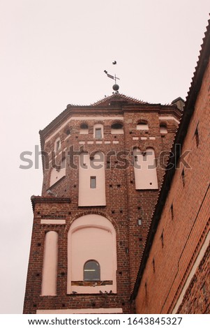 Mir castle and Park complex during the rain