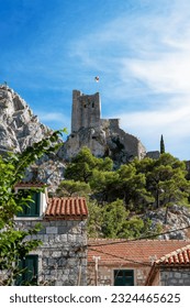 Mirabella Pirate Fortress on top of a mountain in Omis, Croatia - Shutterstock ID 2324465625