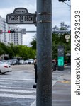 Miracle Mile Ponce De Leon street sign Coral Gables Miami Florida
