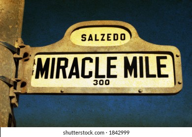 Miracle Mile Street Sign In Coral Gables (Miami) Florida