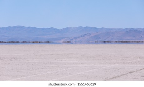 Mirage at a horizon of Alvord desert - heated air rises up from a hot playa , South Oregon