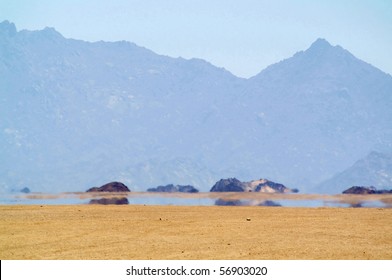 Mirage (water) In Desert, Africa