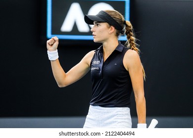 Mirjam Bjorklund Of Sweden During Her Loss To Katie Volynets Of USA On Day 5 Of 2022 Australian Open Qualifying At Melbourne Park On January 14, 2022 In Melbourne, Australia.