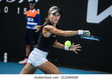 Mirjam Bjorklund Of Sweden During Her Loss To Katie Volynets Of USA On Day 5 Of 2022 Australian Open Qualifying At Melbourne Park On January 14, 2022 In Melbourne, Australia.