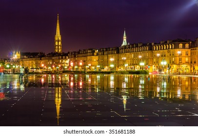 The Miroir D'eau Fountain In Bordeaux - France