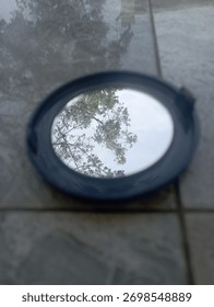 mirror background with tree reflection, natural mirror object