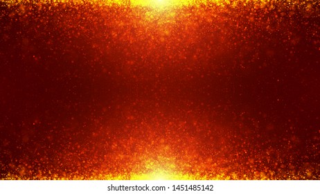 Mirror Gold Particle Flare Red Background