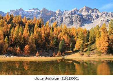 The Mirror Lake In The Hautes Alpes The Natural Park Of Queyras