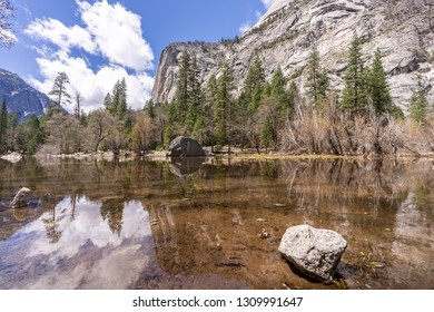 Mirror Lake at Yosemite Valley national Park in California San Francisco USA
