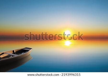 Similar – Image, Stock Photo Boat, mirrored Reflection