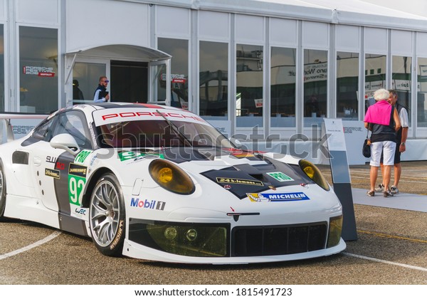 Misano Adriatico, Rimini/Italia - October 2\
2016: Porsche festival, an exhibition and event for charity with\
the sale of sports memorabilia for charity to civil protection\
relief august earthquake