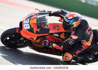 MISANO, ITALY - SEPTEMBER 08, 2018: British KTM Rider Bradley Smith At  OCTO MotoGP Of San Marino