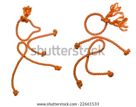  Miscellaneous of the figure of the people from rope on white background