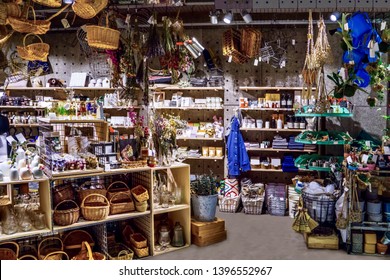 Miscellaneous street shop. Traditional store front with gardening tools and stuff.
