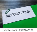 Misconception writting on table background.