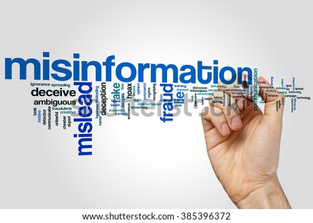 Misinformation concept word cloud background