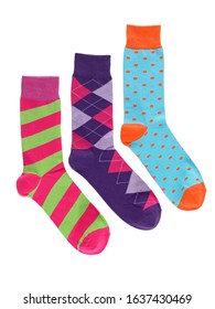 Mismatched Socks On White Background