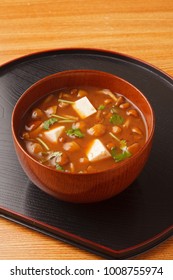 Miso Soup With Nameko Mushrooms