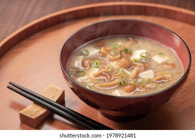 Miso Soup With Nameko Mushrooms