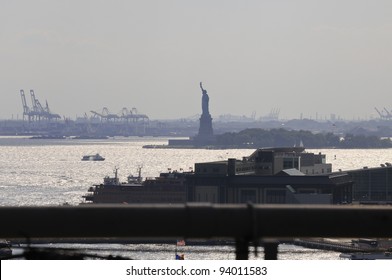 Miss Liberty, Seen From Brooklyn Bridge, New York, USA