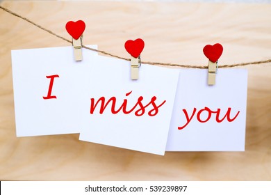 Miss You Text Written Paper Stickers Stock Photo 539239897 | Shutterstock