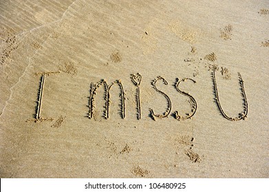 I Miss You Written On The Beach