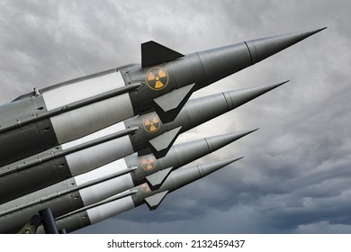 Missiles with warheads are ready to be launched. missile defense. Nuclear, chemical weapons. radiation. Weapons of mass destruction.