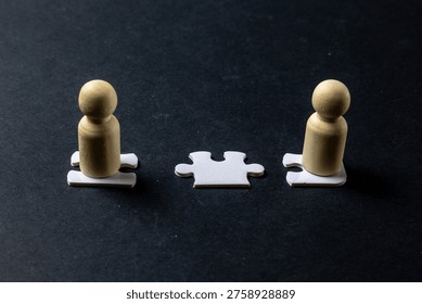 Missing connection between people concept