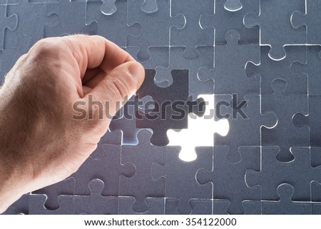 Missing jigsaw puzzle piece for completing the final puzzle piece