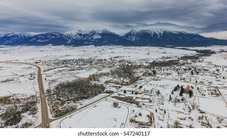 Mission Mountain And Saint Ignatius, Montana.