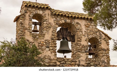 Mission San Miguel Arcángel Bell Tower, San Miguel, California, USA. One Of The Series Of 21 Spanish Religious Outposts In Alta California Founded By Father Junípero Serra.