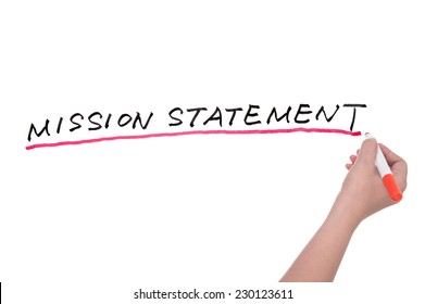 Mission Statement Words Written On White Board