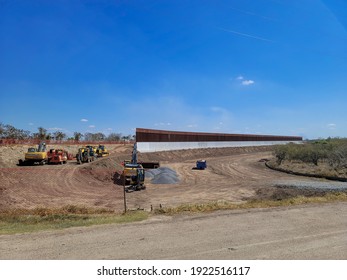 Mission, TX USA - 02 22 2021 Incomplete Border Wall