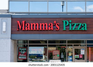 Mississauga, ON, Canada - June 27, 2021: A Mamma's Pizza restaurant in 
Mississauga, ON, Canada. Mamma's Pizza is a Pizza chain across Toronto and GTA. 

