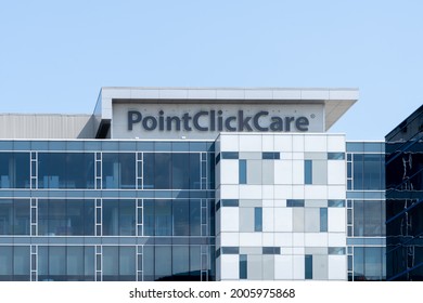 Mississauga, Ontario, Canada - July 10, 2020: PointClickCare Corp. Headquarters In Mississauga, Ontario, Canada. PointClickCare Is A Canadian Developer Of Cloud-based EHR Software.