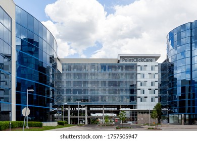 Mississauga, Ontario, Canada - June 6, 2020: PointClickCare Corp. Headquarters In Mississauga, Ontario, Canada. PointClickCare Is A Canadian Developer Of Cloud-based EHR Software. 