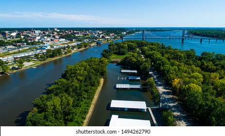 Mississippi River Aerial Views Quincy Illinois