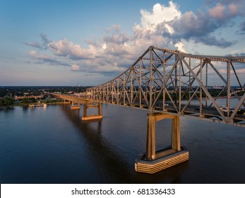 Mississippi River Bridge Sunset