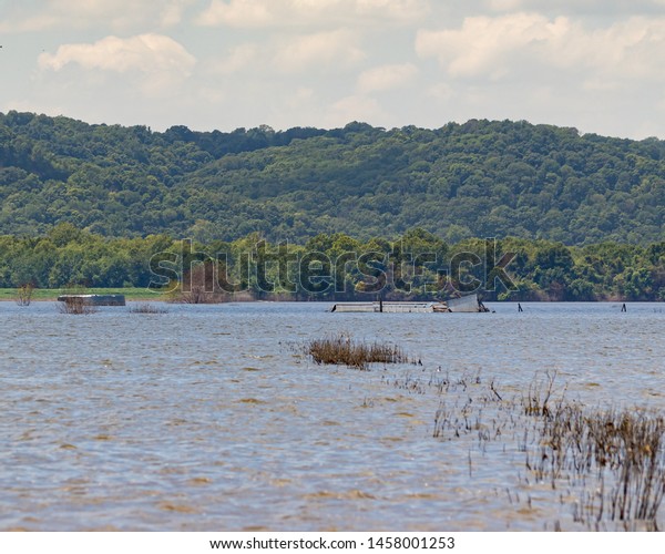 Mississippi River Flooding Has Damaged Pole Stock Photo Edit Now