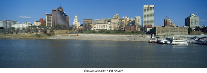 Mississippi River With Memphis, TN Skyline