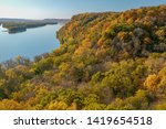 The Mississippi River from an overlook at Effigy Mounds State Park in Iowa during October. 