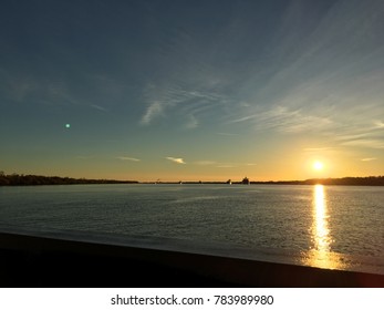 Mississippi River In Plaquemines Parish Outside Of New Orleans.