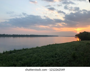 Mississippi River At Sunset