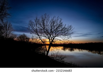  Mississippi River Sunset In Central Minnesta. 