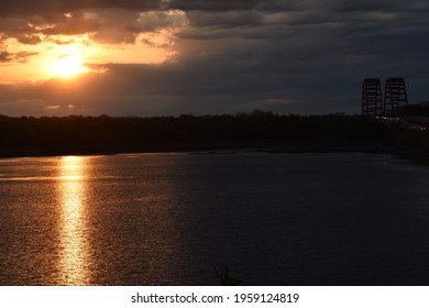 Mississippi River Sunset In Spring