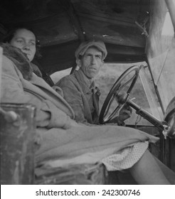 Missouri Farmer, Displaced By The Farm Crisis Of The Great Depression, In California Seeking Work As Migratory Farm Laborer. February 1936 Photo By Dorothea Lange.