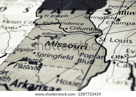 Missouri on the map of USA